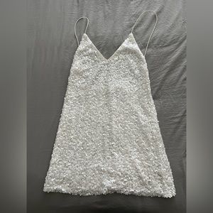 Lulus Force of Fashion White Backless Sequin Mini Dress